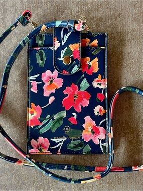 Nanette Lepore Navy Floral Crossbody Phone Pouch